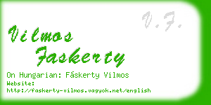 vilmos faskerty business card